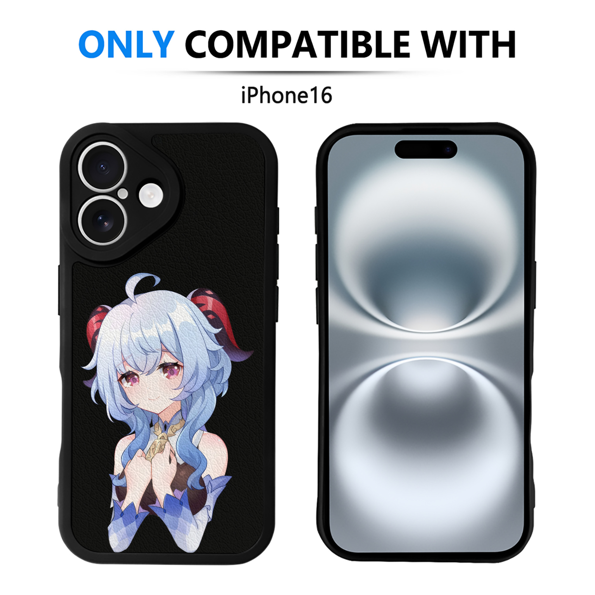 げんし神 甘雨 かんう genshin Ganyu 【iPhone 16シリーズ対応】シリコンスマホケース（レザー調） 材質：シリコン